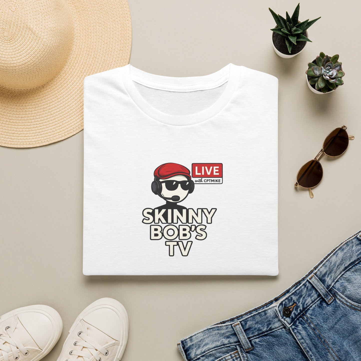 Skinny Bob TV w/cptMike T-Shirt
