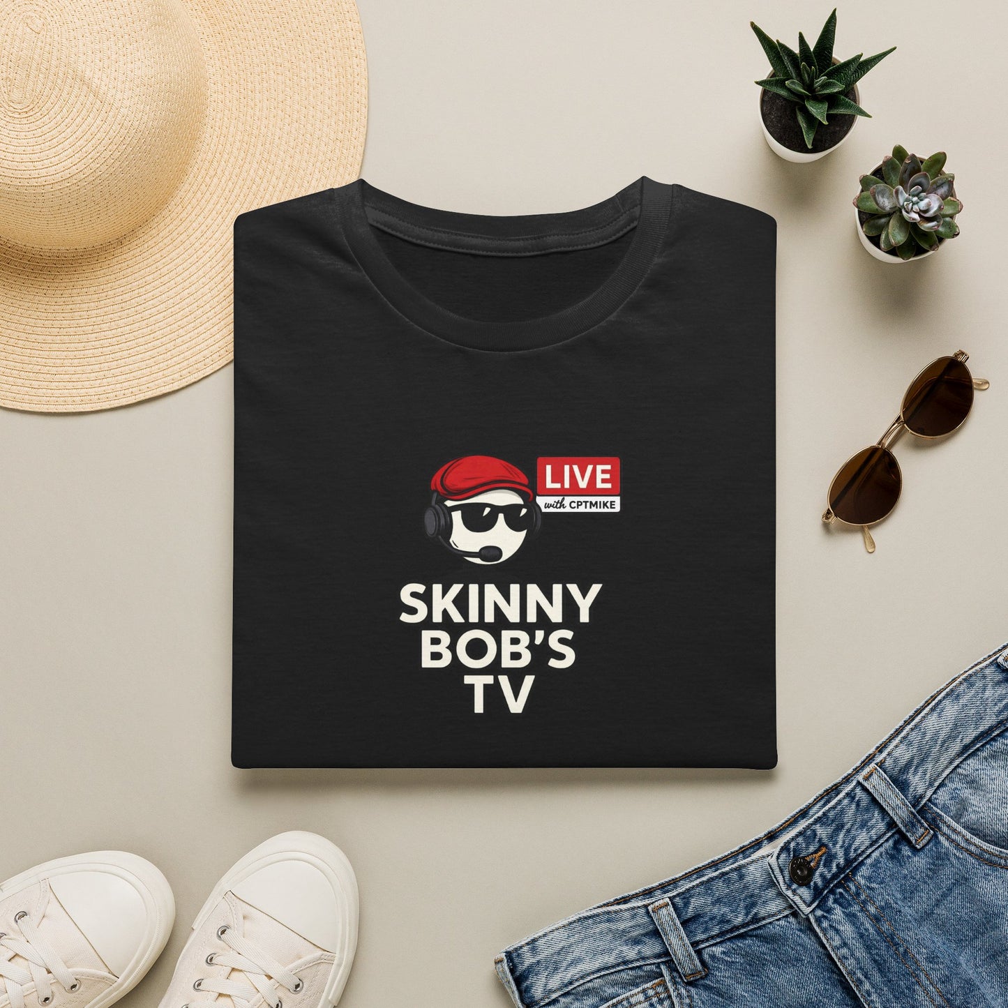 Skinny Bob TV w/cptMike T-Shirt